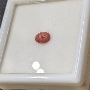 Single deep red orange faceted loose 7x5 mm genuine fire opal .40ct